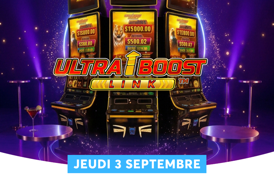 Ultra Boost Link d�barque au Golden Palace Casino de Noir�table ! D�couvrez les nouvelles machines d�s le jeudi 3 septembre � 11h00. Surprises � la cl� !