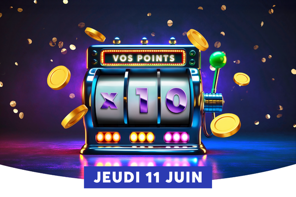 Une machine � sous lumineuse s'affiche sur fond sombre et scintillant, avec ses trois rouleaux affichant 